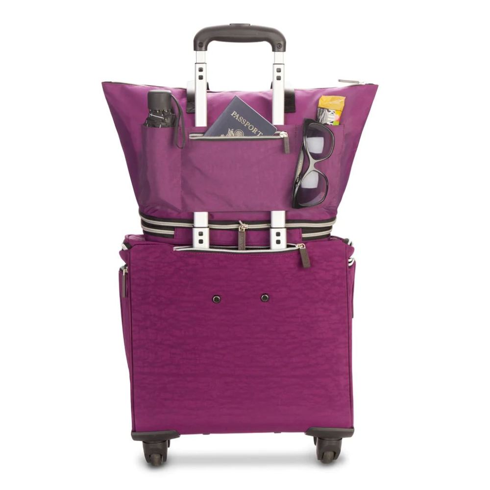 ZIPSAK BOOST! HANDBAG EXPANDS TO TRAVEL TOTE-Purple | Biaggi