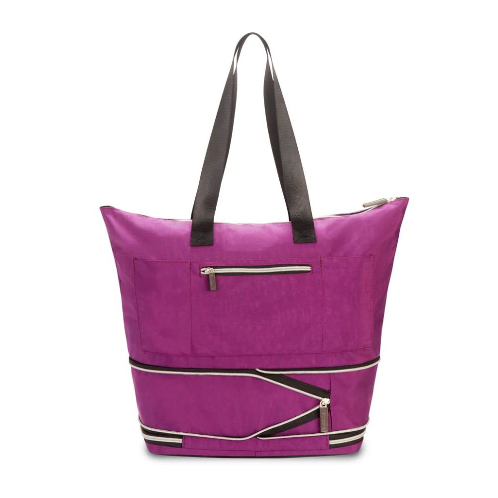 ZIPSAK BOOST! HANDBAG EXPANDS TO TRAVEL TOTE-Purple | Biaggi